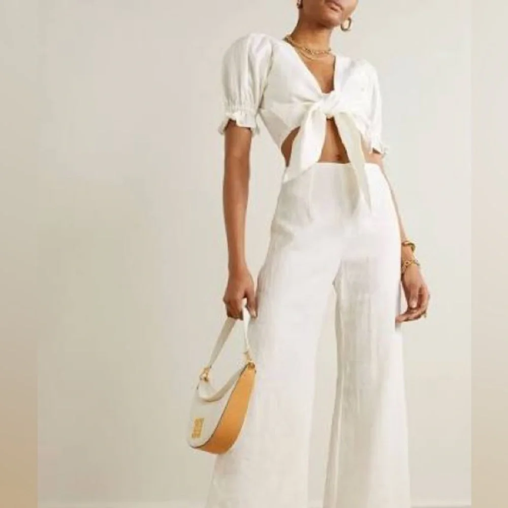 REVOLVE | Faithfull the Brand | Jamais Wrap Top white linen - Picture 6 of 14
